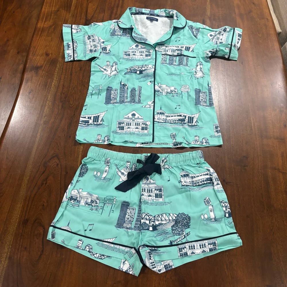 Katie Kime Nashville Toile Tennessee Short Matching Pajama Set Size XXS Western